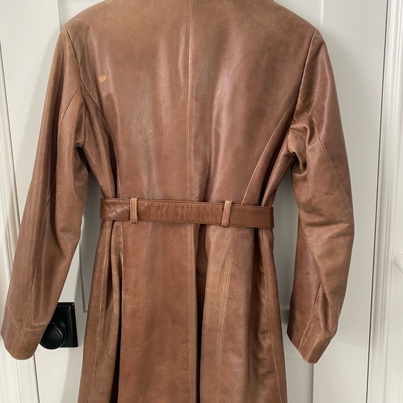 Brown leather jacket - Picture 3 of 5